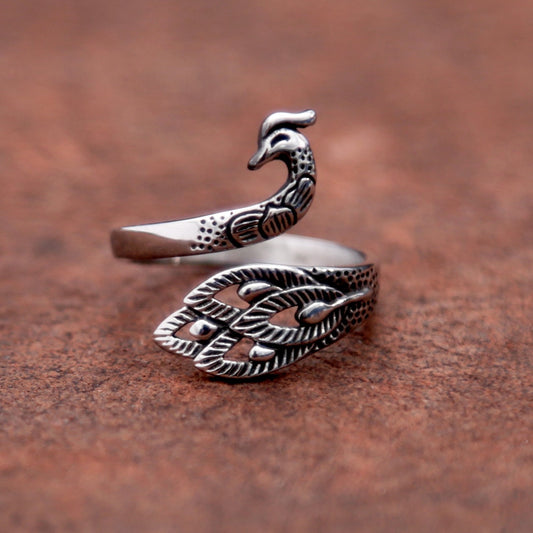 Vintage Bird Peacock Rings for Women Never Fade Stainless Steel Opening Adjustable Ring Boho Female Fashion Jewelry Dropshipping