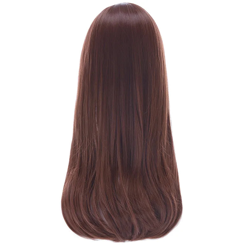 L-email wig Game OW D.Va Cosplay Wigs DVA Cosplay Brown Wig Heat Resistant Synthetic Hair Women Game Cosplay Wig Halloween