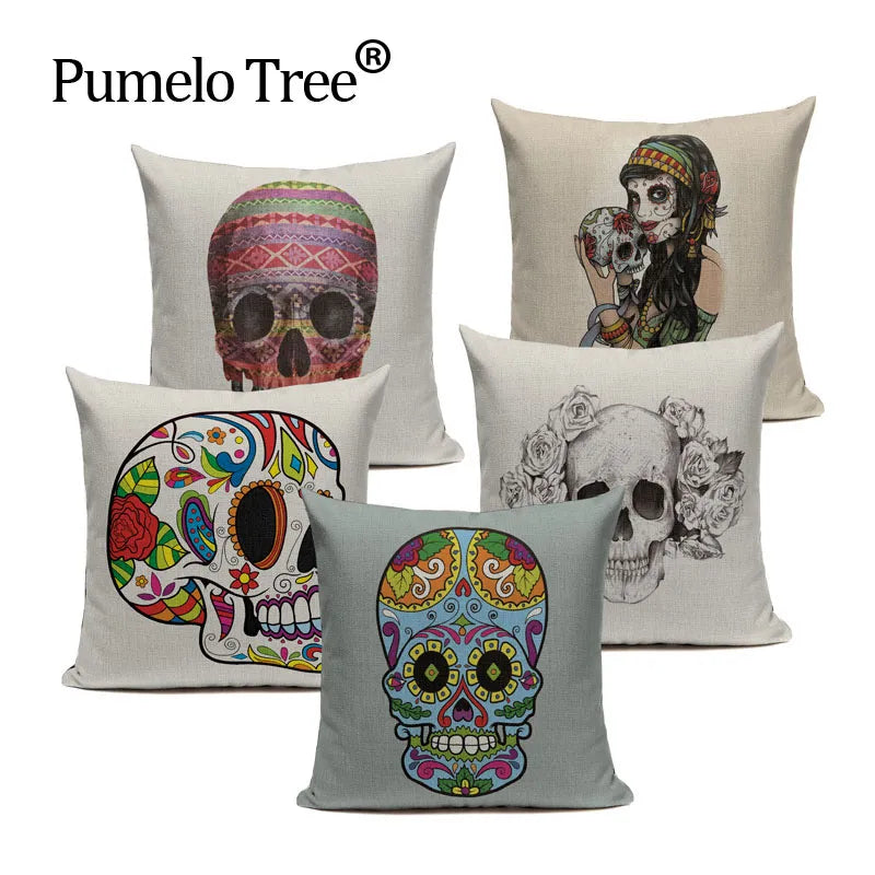 Halloween skull Cushion Cover Car Throw Pillow Cover 18x18 inches Pillowcase Home Decor Dropshiping Custom Fashion Linen