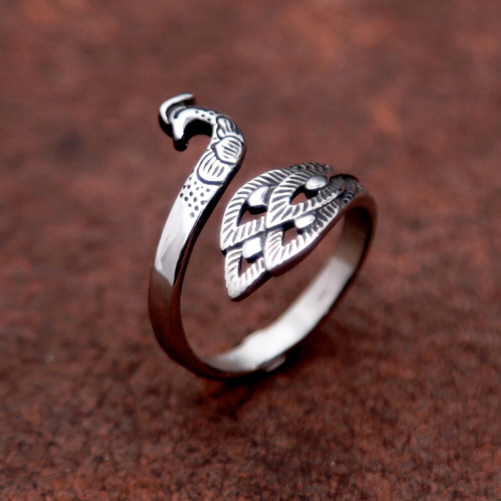 Vintage Bird Peacock Rings for Women Never Fade Stainless Steel Opening Adjustable Ring Boho Female Fashion Jewelry Dropshipping