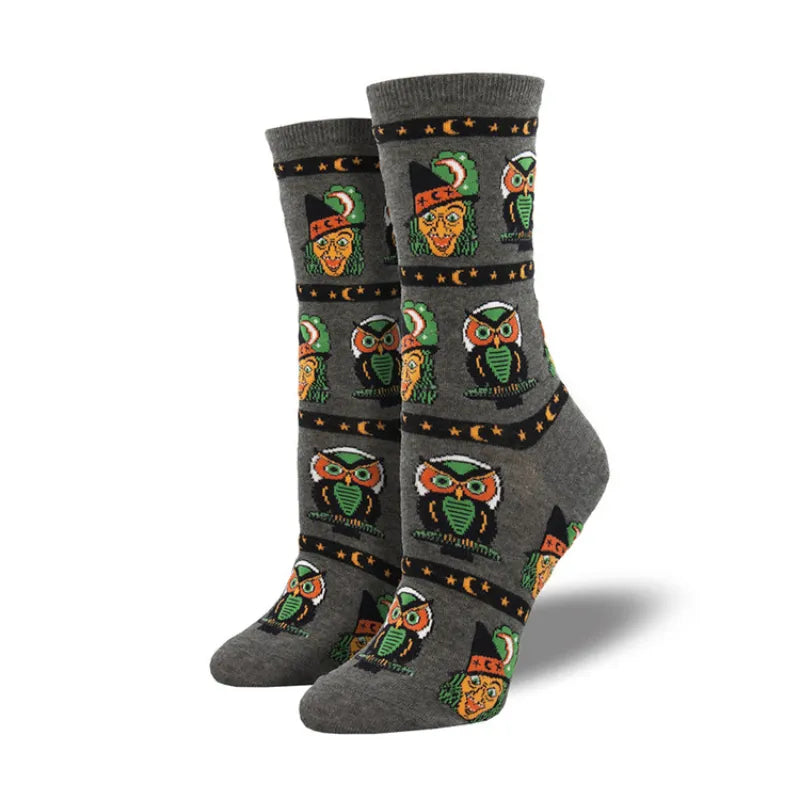 Halloween Party Creative Cotton Socks Funny Pumpkin Jacquard Socks Novelty Wacky Socks Men Women Couples Happy Cozy Print Socks