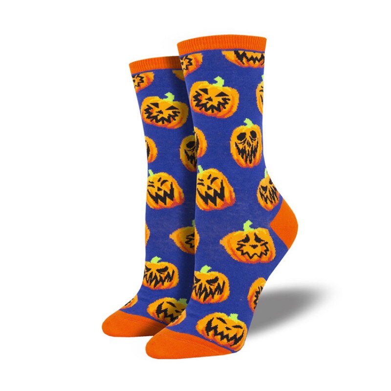 Halloween Party Creative Cotton Socks Funny Pumpkin Jacquard Socks Novelty Wacky Socks Men Women Couples Happy Cozy Print Socks