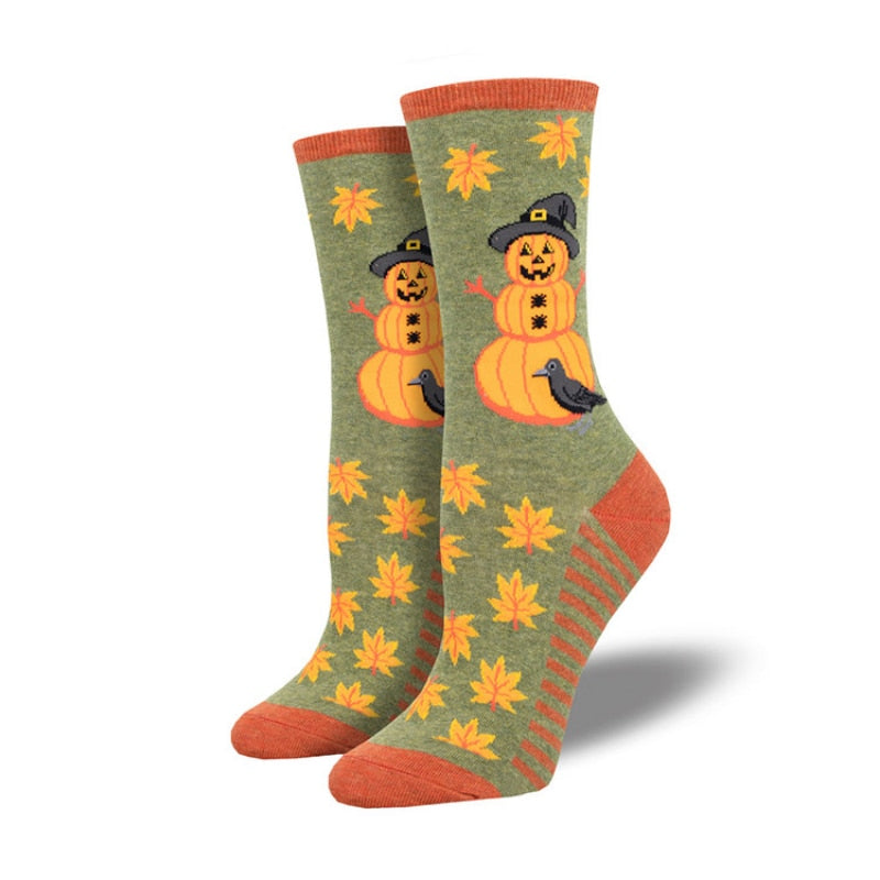 Halloween Party Creative Cotton Socks Funny Pumpkin Jacquard Socks Novelty Wacky Socks Men Women Couples Happy Cozy Print Socks