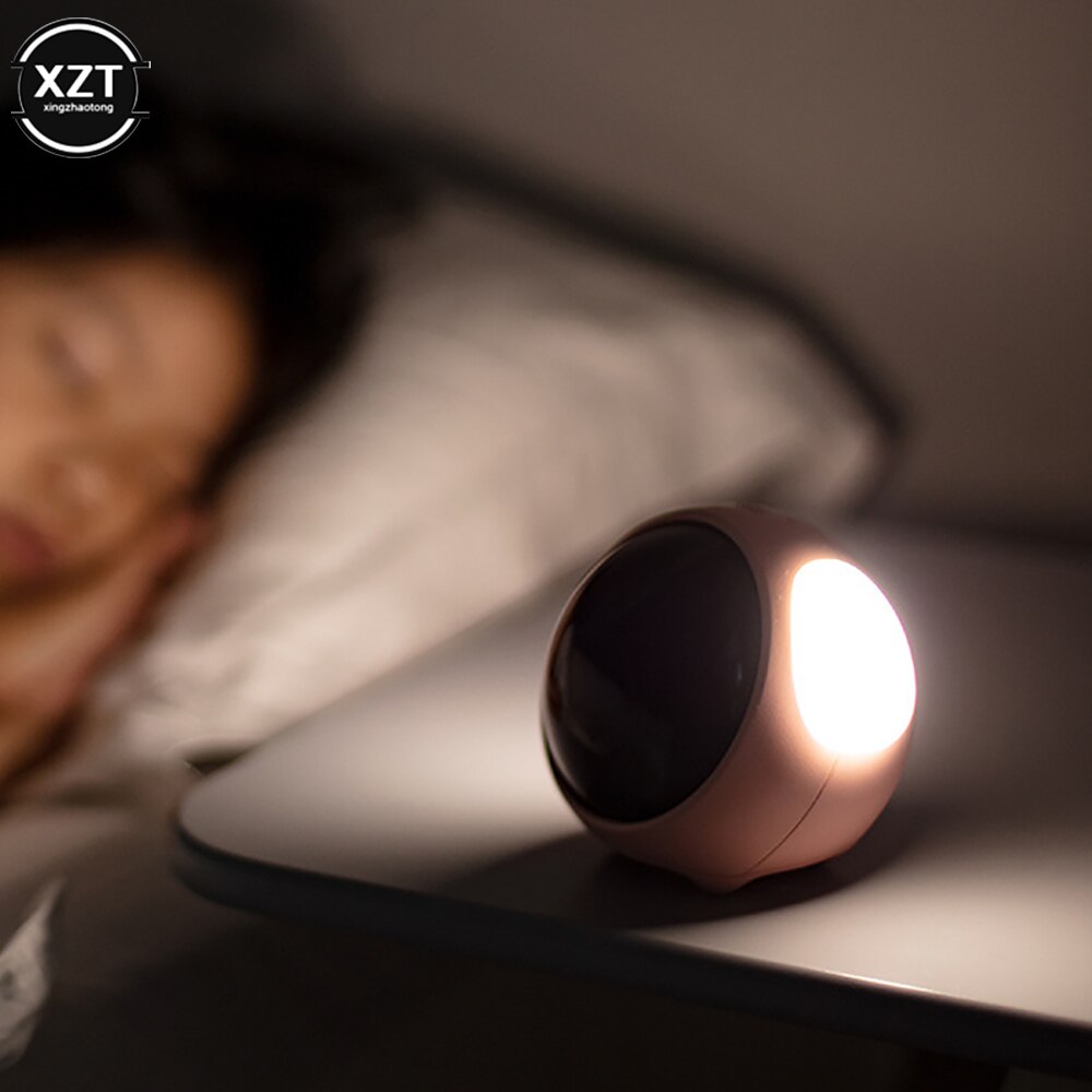 2022 New Cute Expression Alarm Clock Child Multifunctional Bedside Voice Control Night Light Snooze Chargeable Child Alarm Clock